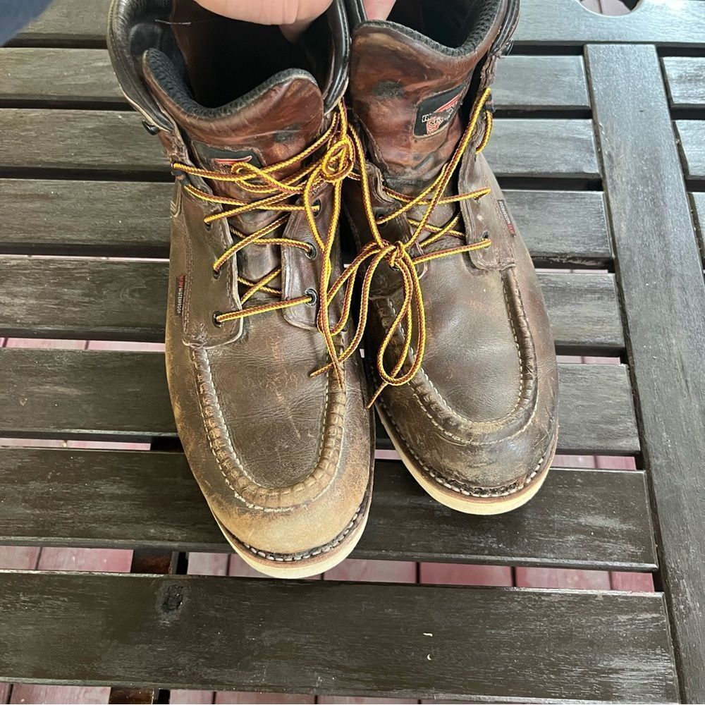 Red Wing Shoes Waterproof Moc Toe Wedge Sole Boots (11) 🇺🇸 - Picture 7 of 7